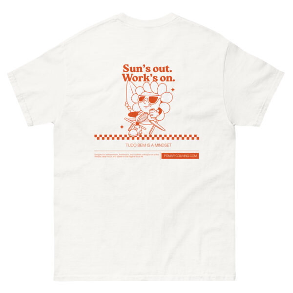 SUN'S OUT, WORK'S ON – Retro t-shirt – white - Image 2