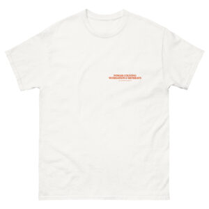 SUN'S OUT, WORK'S ON – Retro t-shirt – white